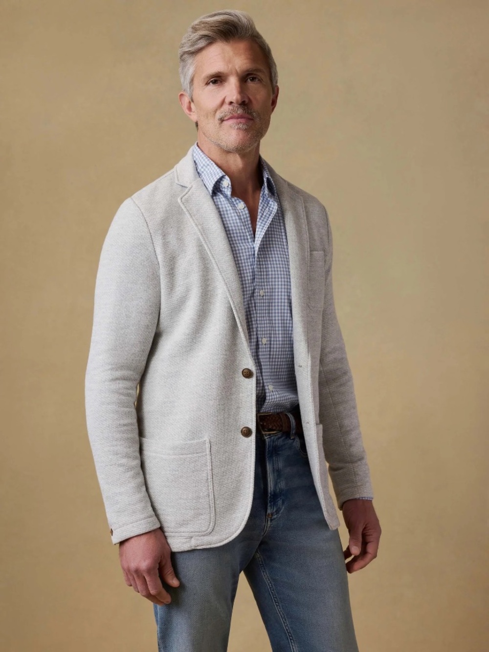 Faherty Inlet Knit Blazer Men's XXL Heather Grey